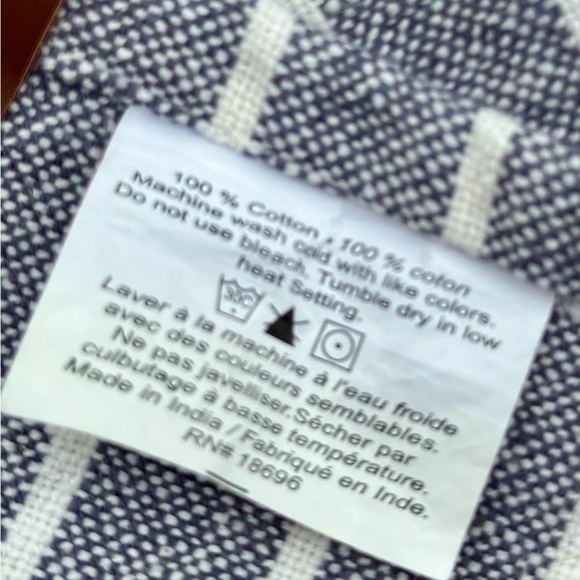 Working Kitchens Navy and White Striped Kitchen Towels - Set of 3 - Picture 3 of 4